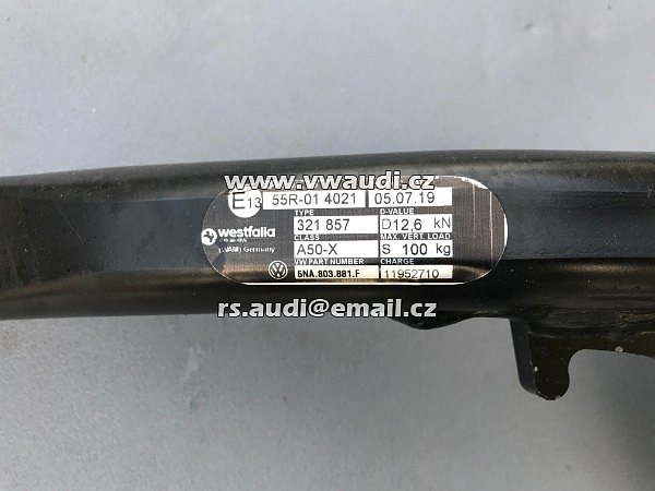 5NA 803 881 F  5NA 803 881F  321 857    VW Tiguan 2 2016 WESTFALIA elektrické tažné zařízení originál výklopné výkyvné originál - 6