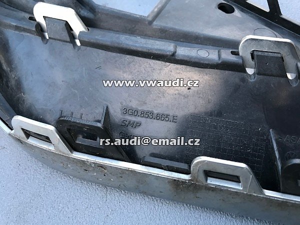  3G0 853 665E VW  Passat Alltrack B8   Plast na mlhovku mřížka do nárazníku spodní levá řidič  - chrom -  Mlhovka přední mlhové světlomety  - 4