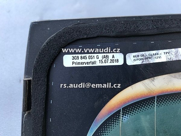 3G9 845 051G  VW Passat 3G B8 Okno sklo zadní dveře víko kufru Variant Kombi  vyhřívané okno páté dveře výklopné  2018 - 3