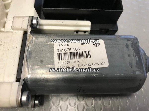  1T0 959 702P VW Caddy , Touran 1T 2005 -  El. Motor stahování spouštění okna el.stahovačky spolujezdce -  pravé přední dveře - 4