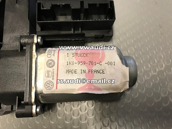 1K0 959 701C VW Golf 5  MK5 V Motor stahování okna řidiče   El. Motor stahování spouštění okna el.stahovačky LEVÉ DVEŘE PŘEDNÍ  - 5