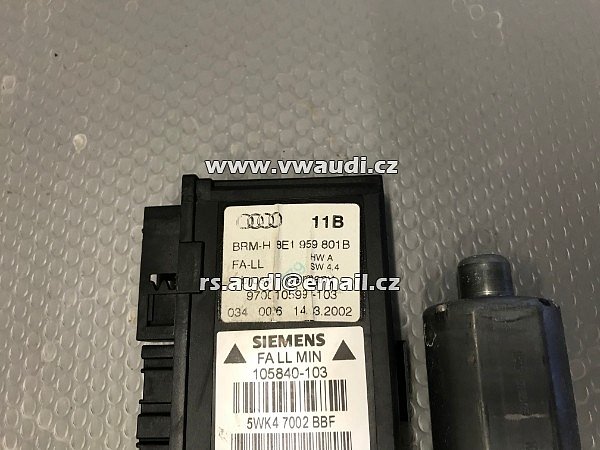 8E1  959 801B  Audi A4 B6 8E 2001 - 2004   -  El. Motor stahování spouštění okna el.stahovačky LEVÉ DVEŘE PŘEDNÍ  - 4