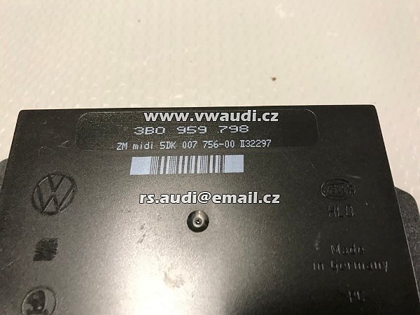 3B0 959 798  Řídící jednotka centrálního zamykání  komfortní jednotka centrálu    Golf 4 MK4 Bora Octavia 1 Beatle Passat 3b 3bg 1998 - 2004    - 5