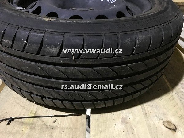 3B0 601 027F/G Rezerva rezervní kolo disk ocelový 16&quot; + pneumatika dojezdové kolo záložní VW Audi Škoda - Passat Octavia Superb Touran - 3