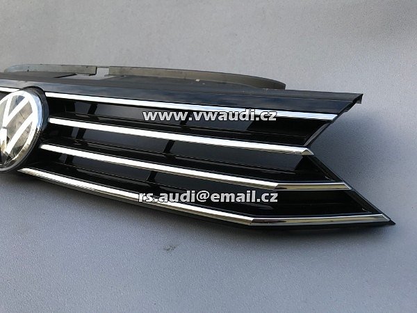 3G0 853 651 Passat B8 3G 3G0  Maska mřížka grill - přední maska do kapoty + znak chrom lišty - 3