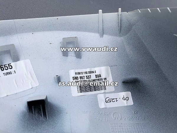  5N0 857 538  B9A  VW Tiguan 5N  - Kryt zrcátka plast na zrcátko kryt lakovaná část   -   levá  strana - řidič - LP  - 4