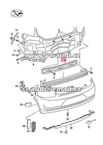 1K8 807 863B VW Scirocco  Držák nárazníku zadní  - 3