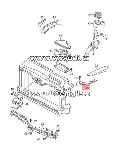 1K8 805 931 VW SCIROCCO  přední čelo  držák světlometu levá přední strana - 3