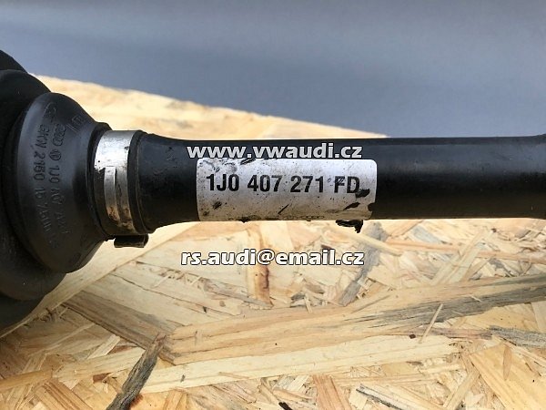1J0 407 271FD VW Golf 4 Bora AUDI S3 A3 8L TT  Poloosa hnací hřídel prvovýroba  levá strana řidič Kloubový hřídel / kardan / - 4