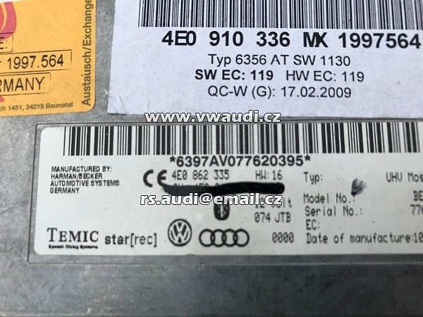 4L0 910 336 MX . 4E0 862 335   Audi Q7 4L  2007  INTERFACE  Audi Bluetooth  4E0862335 Interfacebox  - 4