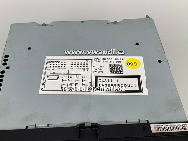 1K0 035 186AP Original VW rádio Rádio CD Radio Autoradio 1K0 035 186 AP + PIN Cod Golf 6 VI . 7 VII VW Radio RCD 310 - 5