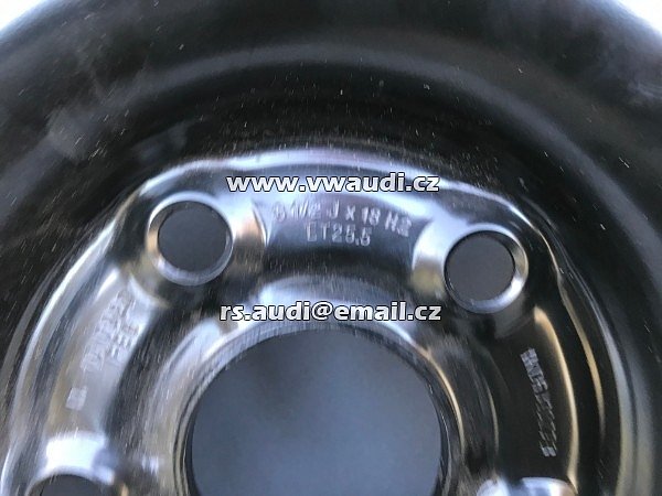 1K0 601 027B VW AUDI ŠKODA Rezerva 18&quot; . Rezervní kolo na dojetí - dojezdové kolo . disk ocelový + pneu . úzká rezerva - 3