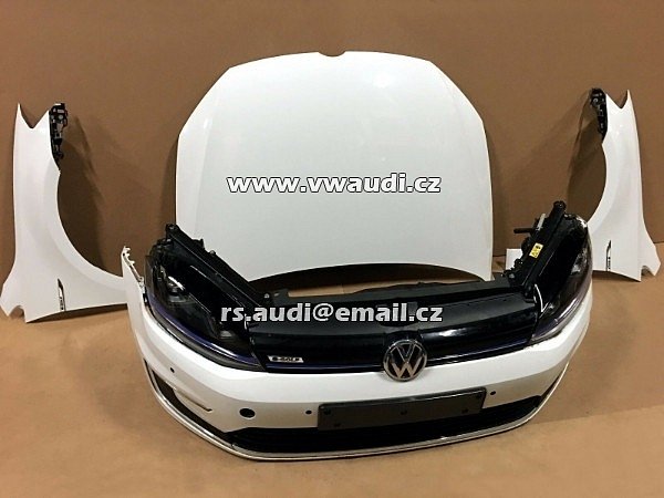 VW e-Golf Golf 7  přední část vozidla  předek vozu VW e-Golf Golf 7 LED       Přední kapota Blatník spoiler nárazník xenon led    - 3