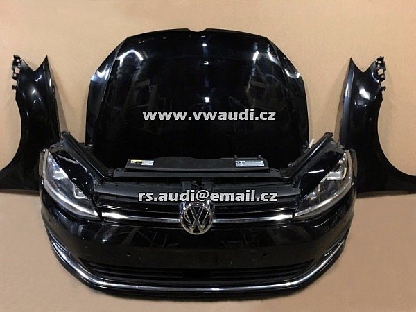 VW Golf 7 5G  Přední část vozidla . předek vozu     VW Golf 7 5G 1,6 TDI       Přední kapota Blatník spoiler nárazník xenon led - 2