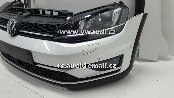 VW Golf 7 VII Alltrack Kompletní přední část vozidla předek vozu VW Golf 7 VII Alltrack 2.0 TDI     Přední kapota blatník spoiler nárazník xenon led světla mřížka nárazník maska čelo chladičová stěna - 5