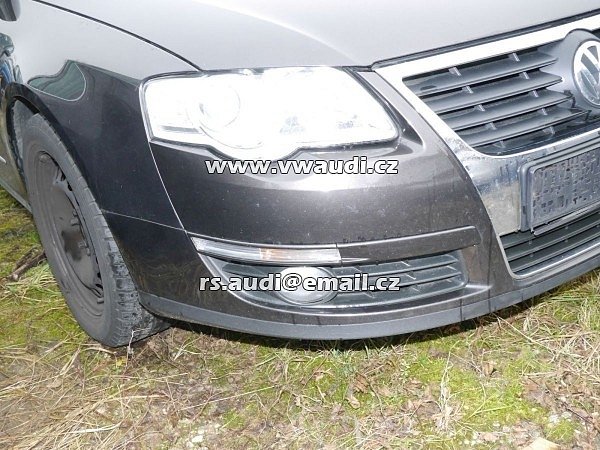 VW PASSAT VARIANT 2,0TDI Kompletní přední část vozidla předek vozu VW PASSAT VARIANT (3C5) 2.0 TDI     Přední kapota blatník spoiler nárazník xenon led světla mřížka nárazník maska čelo chladičová stěna    - 2