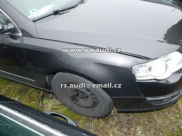 VW PASSAT VARIANT 2,0TDI Kompletní přední část vozidla předek vozu VW PASSAT VARIANT (3C5) 2.0 TDI     Přední kapota blatník spoiler nárazník xenon led světla mřížka nárazník maska čelo chladičová stěna    - 3