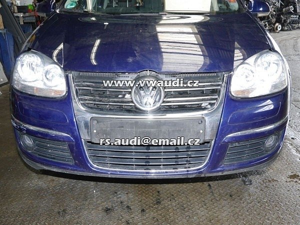 VW GOLF 5 V VARIANT (1K5) 1.9 TDIKompletní přední část vozidla předek vozu VW GOLF 5 V VARIANT (1K5) 1.9 TDI     Přední kapota blatník spoiler nárazník xenon led světla mřížka nárazník maska čelo chladičová stěna - 2