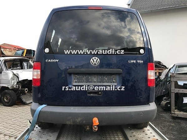 VW Caddy LIFE 2K 1,9 TDI  1896 cm 77 kW NÁHRADNÍ DÍLY   interier kompletní na náhradní díly - sedačky , DVEŘE přední . POSUVNÉ šoupačky + skla , zadní víko + sklo   motor BLS  + převodovka JCS. - 28