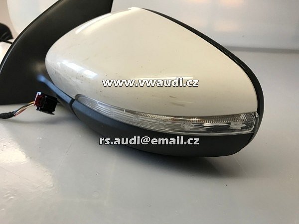 5K0 857 501 .5K0 857 501 CD9B9 Zrcátko zpětné levé stana řidič LP Golf 6 VI MK , 3 + 5 dvéř karoserie. barva krytu - LB9A CANDYWEISS + blikač vyhřívané sklo - 2