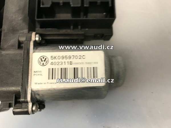 5K0 959 702C .5K0 959 792 A  VW Golf 6 MK6 VI elekrická stahovačka okna motorek spouštění skla okna Pravé přední dveře PP Strana spolujezdec - 4