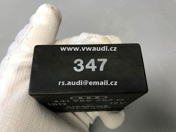 441 959 257 D .441 959 257 D, 441959257D VW Audi relé  číslo  347  relais    Relé č. 347 441959257D Relé regulátoru okna Audi 100 C4, 441 959 257 d - 4