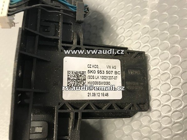 5K0 953 507 BC .  5KO 953 507 BC . 5K0 953 507 BC, 5K0953507BC, 5k0 953 507 bc  VW Golf GTI 6 mk VI  Páčka blinkrů + tempomat  páčky pod volant přepínač blinkrů levé strana - 5