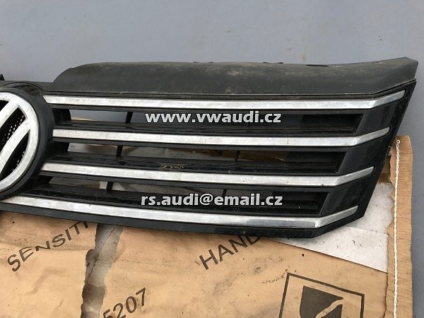 3AA 853 651 OQE  mřížka maska přední grill  VW Passat 3C B7 chrom / černá s vysokým leskem - 4