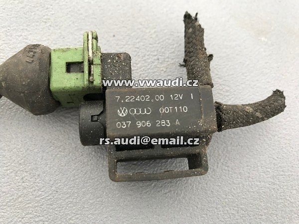  037 906 283A Elektromagnetický ventil, spínací ventil, spínací klapka, sací potrubí, Audi Seat VW - 2