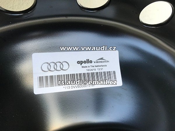  80A 601 027A .  8OA 601 027A .DOJEZDOVÉ KOLO  Audi Q5 FY rezervní kolo  80A601027 kompletní rezervní kolo 195/75 18  - 5