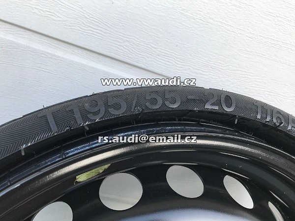 4K9 601 010   DOJEZDOVÉ KOLO Audi Q7 195 55 R20     rozměr disku 20    Rezerva 20   &quot; . Rezervní kolo na dojetí - dojezdové kolo . disk ocelový + pneu .  - 3