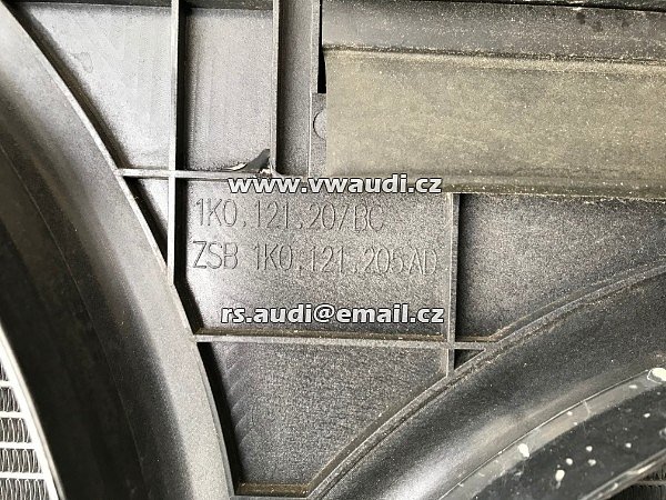  1K0 121 207BC VW PASSAT 2012 - 2014  CC  B7 b7 3AA - Přední čelo chladičová stěna Ventilátor + řídící jednotka chlazení  sahara větráky  Ventilátor + řídící jednotka chlazení  - 9