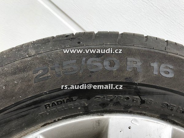 7NO 601 025K  7N0601025K  VW  TIGUAN  V     Rerezva DOJEZDOVÉ KOLO REZERVNÍ AL.DISK + PNEUMATIKA Záložní dojezdové kolo 16   215 60 16  Continentalolkswagen Tiguan  - 2