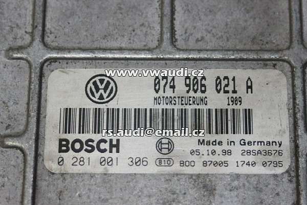  0 281 001 306  VW  T4 2,5 TDI 102 PS ACV 74kW   ECU MOTORU  ridici jednotka vznetov.motoru - 2