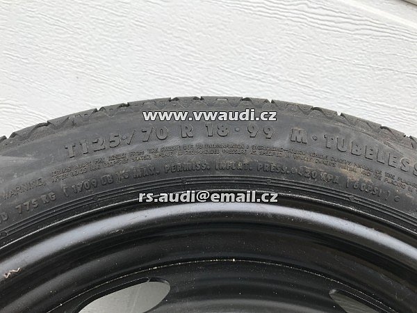 5Q0601027BT DOJEZDOVÉ KOLO REZERVA  AUDI Q2 Q3 VW T-ROC ŠKODA KAROQ 18&quot; 125/70  - 5