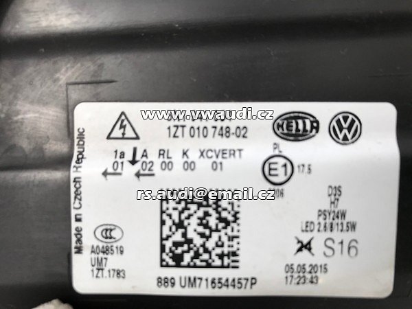 1ZT 010 748-02  VW  Tiguan 5N Bi Xenon LED Světlo přední světlomet svítilna pravá strana spolujezdec - 13