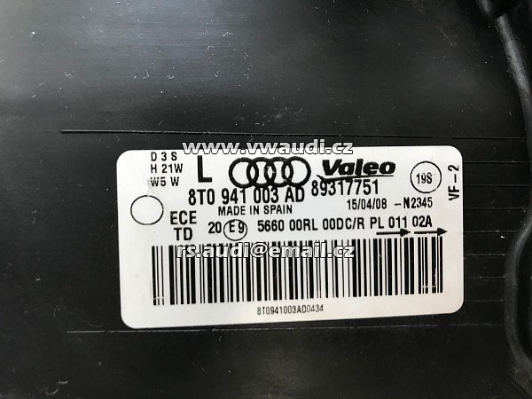 8T0 941 003AD Audi A5 S5 8T  LED  Xenon 8T0941003AD  A5 8T 3.0 TDI - 3