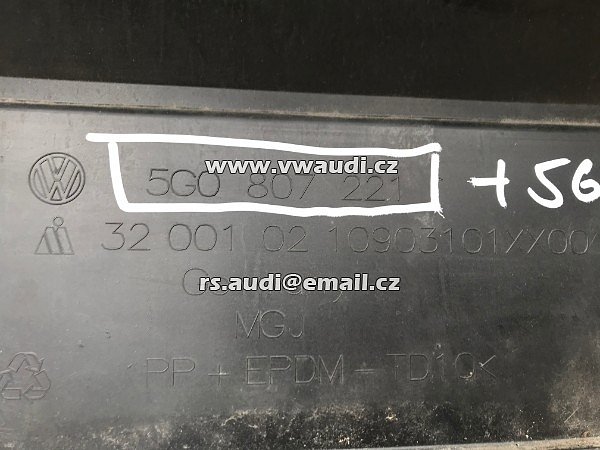 5G0807221 VW Golf VII  7 5G  - 2012 - 2017   přední nárazník park systém otvory pdc + ostřikovače světel   - 8