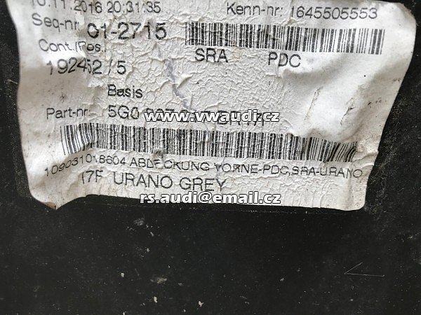 5G0807221 VW Golf VII  7 5G  - 2012 - 2017   přední nárazník park systém otvory pdc + ostřikovače světel   - 5