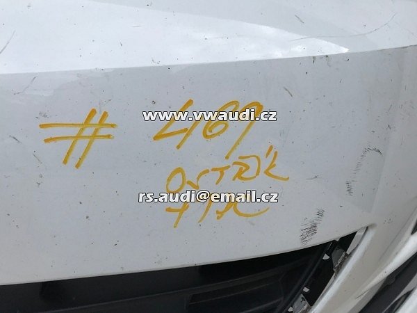 5G0807221  VW Golf VII  7 5G  - 2012 - 2017   přední nárazník park systém otvory pdc + ostřikovače světel  BÍLÁ barva candyweis - 15