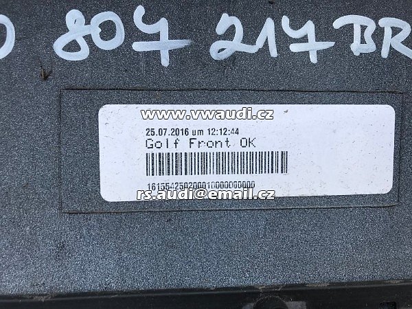 5G0807221  VW Golf VII  7 5G  - 2012 - 2017   přední nárazník park systém otvory pdc + ostřikovače světel  BÍLÁ barva candyweis - 5