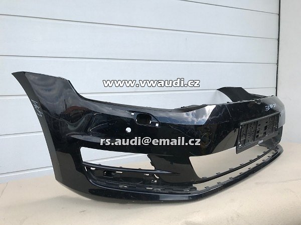 5G0807221 VW Golf VII 7 5G   přední nárazník park systém otvory pdc + ostřikovače světel ČERNÁ barva  - 15