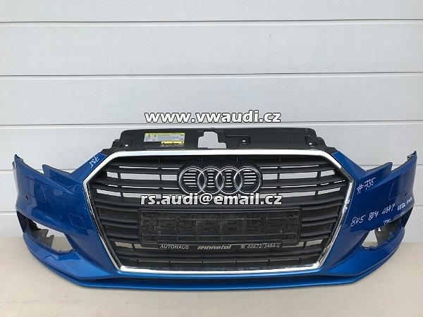 Nárazník přední Audi A3 8V Facelift  -  PDC + otvory záslepky na ostřikovače světlometů  - 18