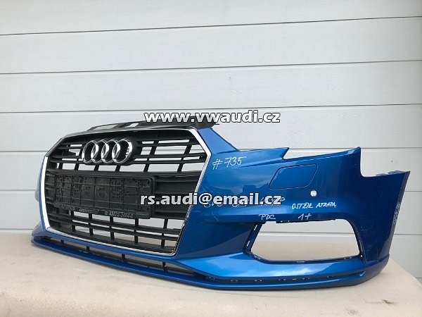 Nárazník přední Audi A3 8V Facelift  -  PDC + otvory záslepky na ostřikovače světlometů  - 32