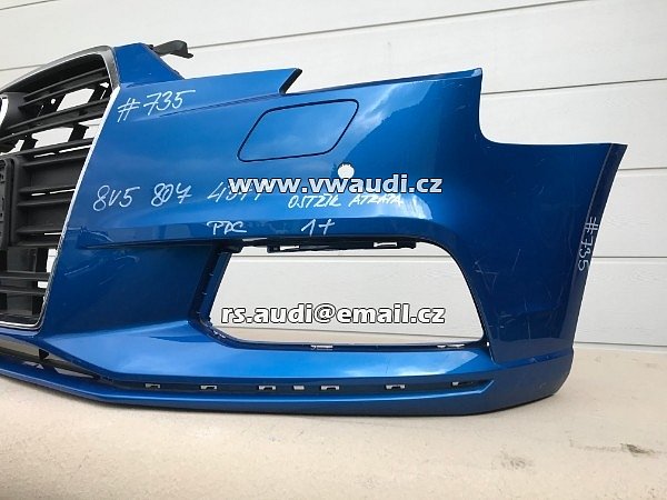 Nárazník přední Audi A3 8V Facelift  -  PDC + otvory záslepky na ostřikovače světlometů  - 27