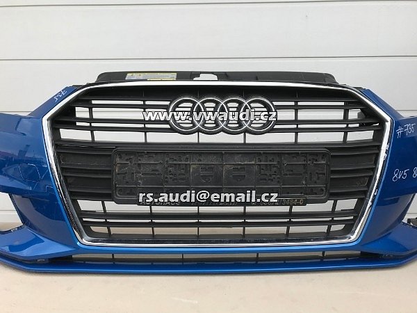 Nárazník přední Audi A3 8V Facelift  -  PDC + otvory záslepky na ostřikovače světlometů  - 8