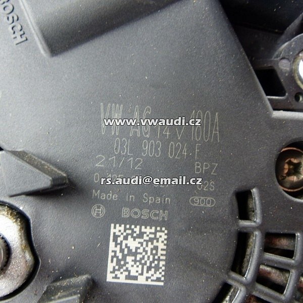 0 125 811 027 ALTERNÁTOR 180A Generator 14V  CC Typ 358 . Passat B7 . Sharan 7N 2,0TDI 1,9 TDI  - 4