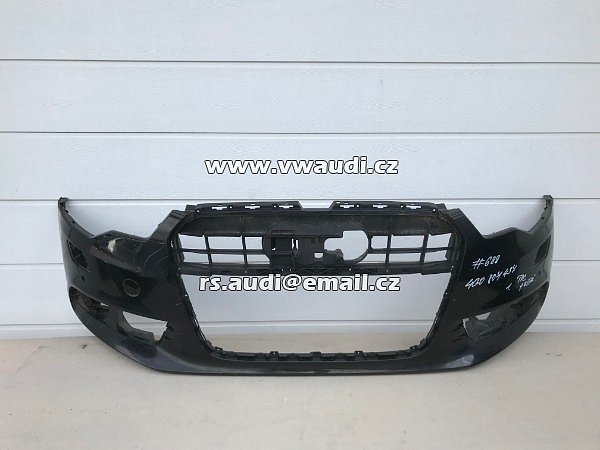 4G0807437 Nárazník přední  A6 4G C7  Facelift S-Line 2014 - s otvory na ostřikovače světlometů  + otvory pro parkovací čídla 6 X !  PDC černá barva  - 29