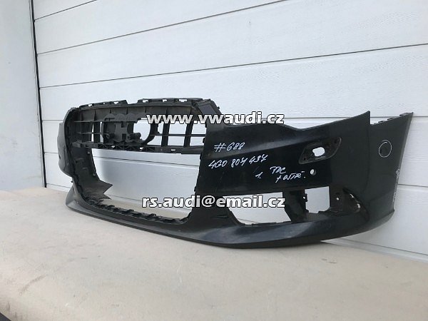 4G0807437 Nárazník přední  A6 4G C7  Facelift S-Line 2014 - s otvory na ostřikovače světlometů  + otvory pro parkovací čídla 6 X !  PDC černá barva  - 28