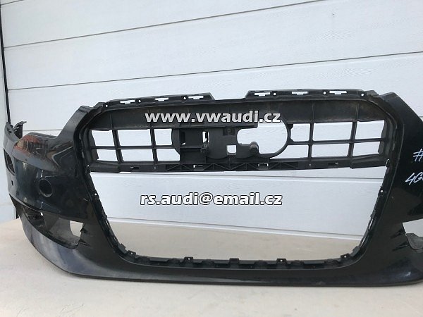 4G0807437 Nárazník přední  A6 4G C7  Facelift S-Line 2014 - s otvory na ostřikovače světlometů  + otvory pro parkovací čídla 6 X !  PDC černá barva  - 24